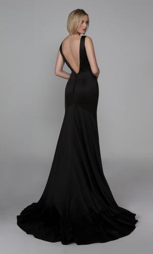 UNK-Wedding Dress: 7021. Long Sexy Wedding Dress, Plunging Neckline, Fit N Flare image 3
