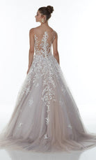 UNK-61106. Long Embroidered Dress, Plunging Neckline, Ballgown image 1