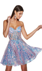 UNK-3779. Short, Sweetheart Neckline, A-line image 0