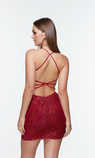 UNK-4513. Short, Plunging Neckline, Straight image 1