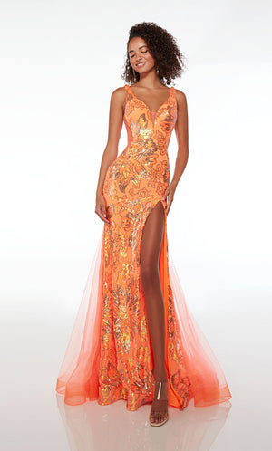 UNK-61549. Long, Plunging Neckline, Fit And Flare image 0