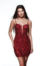 UNK-4840. Short, Plunging Neckline, Straight image 13