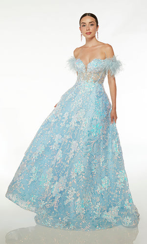 UNK-61645. Long, Off The Shoulder, Ballgown image 1