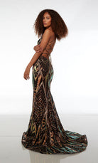 UNK-61698. Long, V-neckline, Mermaid, Strappy Back image 1