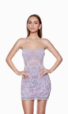 UNK-4665. Short, Scoop Neck, Straight, Strappy Back image 4