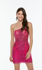 UNK-4514. Short, One Shoulder, Straight, Closed Back image 4