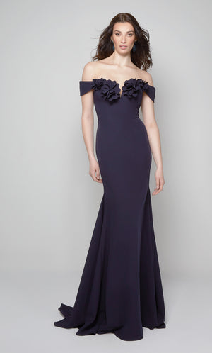 UNK-7062. Long, Off The Shoulder, Mermaid, Closed Back image 7
