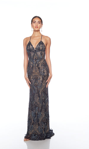 UNK-88006. Long, V Neckline, Straight, Open Back image 12