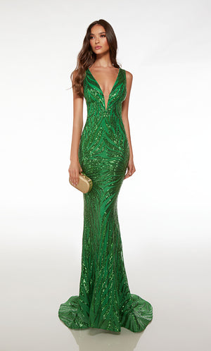 UNK-61566. Long, Plunging Neckline, Fit N Flare image 2