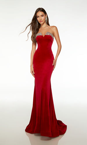 UNK-61487. Long, Strapless Neckline, Fit N Flare image 0