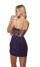 UNK-4907. Short, Scoop Neck, Straight, Lace-up Back image 4