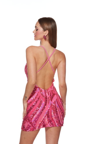 UNK-4640. Short, V-neck, Straight, Strappy Back image 1