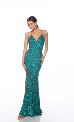 UNK-88009. Long, V Neckline, Straight, Open Back image 13