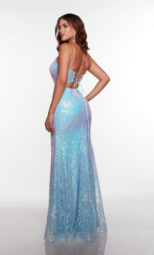 UNK-61397. Long, Plunging Neckline, Fit N Flare image 1