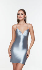 UNK-4523. Short, V-neck, Straight, Strappy Back image 0