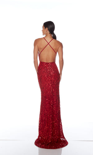 UNK-88009. Long, V Neckline, Straight, Open Back image 20