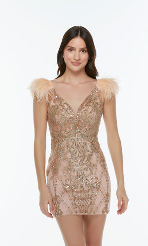 UNK-4501. Short, Plunging Neckline, Straight image 6
