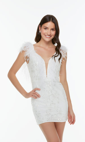UNK-4499. Short, Plunging Neckline, Straight image 6