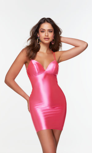UNK-4523. Short, V-neck, Straight, Strappy Back image 4