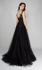 UNK-Wedding Dress: 5090. Long, Plunging Neckline, Medium Fullness image 9
