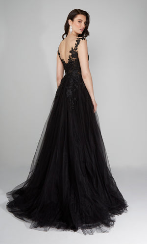 UNK-Wedding Dress: 5090. Long, Plunging Neckline, Medium Fullness image 9