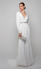 UNK-7070. Long, Plunging Neckline, Straight image 3