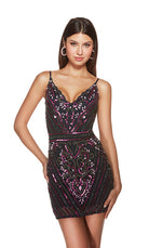 UNK-4883. Short, V-neck, Straight, V Shaped Back image 0