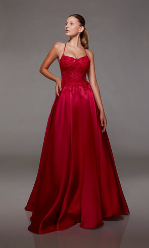 UNK-1784. Long, Scooped Neckline, Ballgown image 4