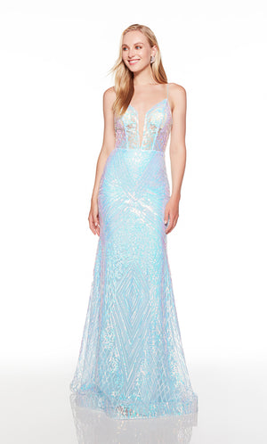 UNK-61397. Long, Plunging Neckline, Fit N Flare image 2