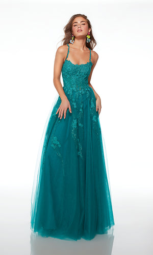 UNK-61541. Long, Scooped Neckline, A-line, Strappy Back image 2