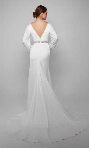 UNK-7070. Long, Plunging Neckline, Straight image 1