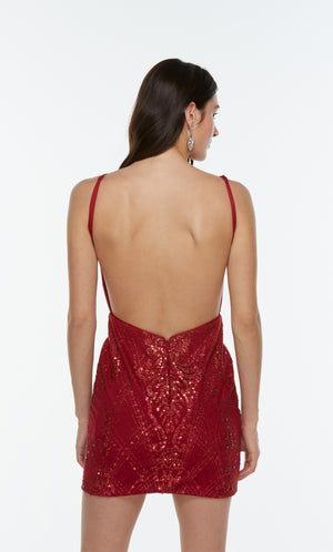 UNK-4515. Short, V-neck, Straight, Strappy Back image 8