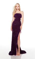 UNK-61335. Long, Strapless, Straight, Lace Up Back image 4