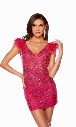 UNK-4501. Short, Plunging Neckline, Straight image 2