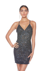 UNK-84009. Short, V Neckline, Straight image 0