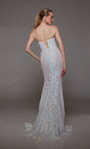 UNK-1797. Long, Sweetheart Neckline, Fit N Flare image 1