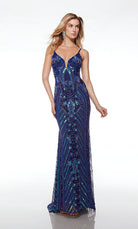 UNK-61612. Long, Plunging Neckline, Straight/Fitted image 0