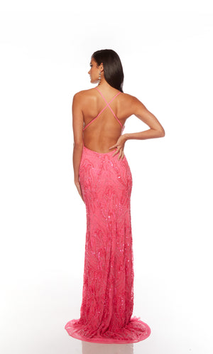 UNK-88006. Long, V Neckline, Straight, Open Back image 5