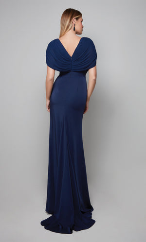 UNK-27591. Long, V-neck, Fit N Flare, V Shaped Back image 1