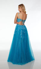 UNK-61623. Long, Plunging Neckline, A-line, Open Back image 1