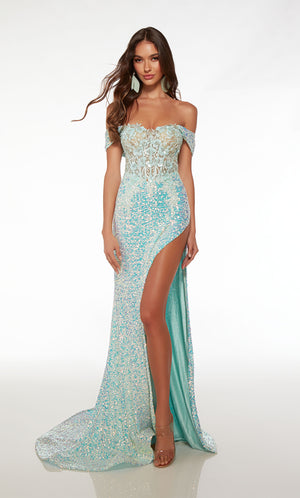 UNK-61557. Long, Off The Shoulder, Fit N Flare image 2