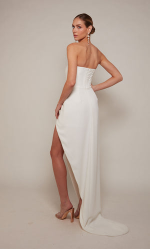 UNK-70042. Long, Strapless, High-low, Closed Back image 1