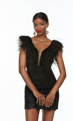 UNK-4499. Short, Plunging Neckline, Straight image 0