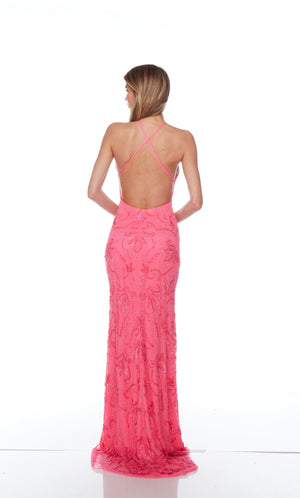 UNK-88007. Long, V Neckline, Straight, Open Back image 4