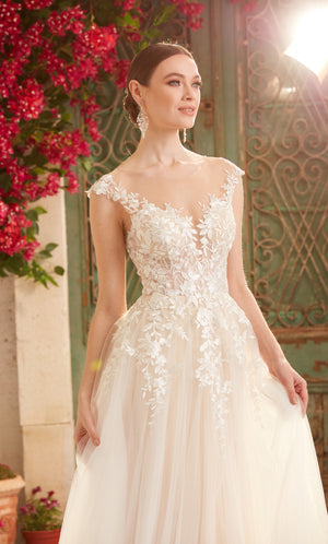 UNK-Wedding Dress: 5090. Long, Plunging Neckline, Medium Fullness image 12