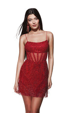 UNK-4805. Short, Scoop Neck, Straight, Lace-up Back image 6