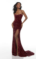 UNK-61186. Long Cut Out Dress, Scoop Neck, Straight image 9