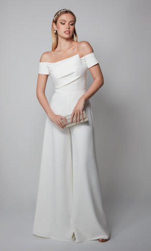 UNK-70014. Long, Off The Shoulder, Jumpsuit image 5