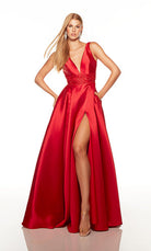 UNK-1750. Long, Plunging Neckline, A-line image 0