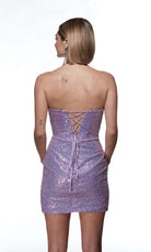 UNK-4828. Short, Strapless, Straight, Lace-up Back image 6